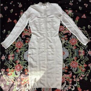 Chic Long Sleeve White Dress